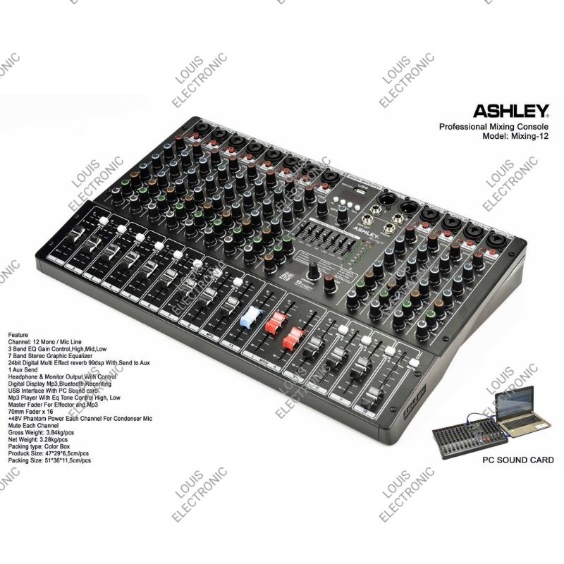 Mixer Audio ASHLEY Mixing12 Mixing 12 Mixing-12 12 Channel ORIGINAL