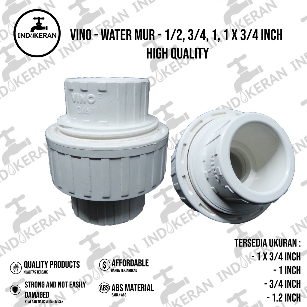 VINO - Water Mur - 1/2, 3/4, 1, 1 x 3/4 Inch - High Quality