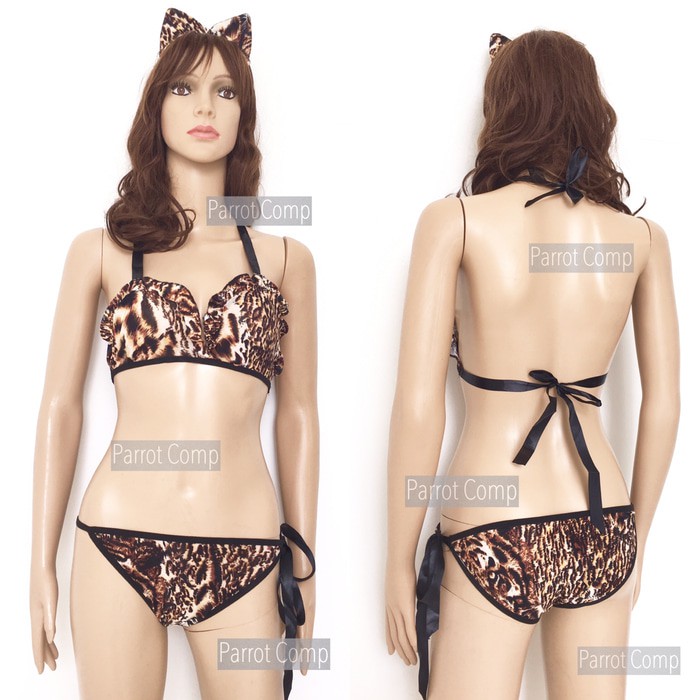 Sexy Lingerie Cosplay Lingeri Wanita Kostum Bra Set Baju Tidur Dewasa