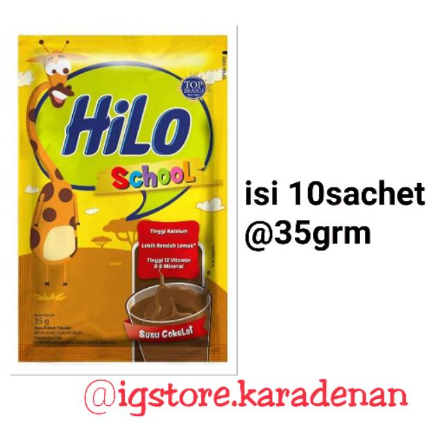

HILO SCHOOL SUSU COKELAT ISI 10 SACHET @30grm