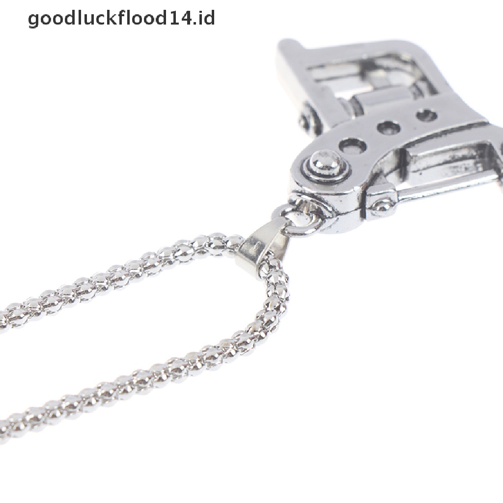 [OOID] Mini Tattoo Machine Tool Pendant Necklace Punk Vintage Tattoo Key Holder ID