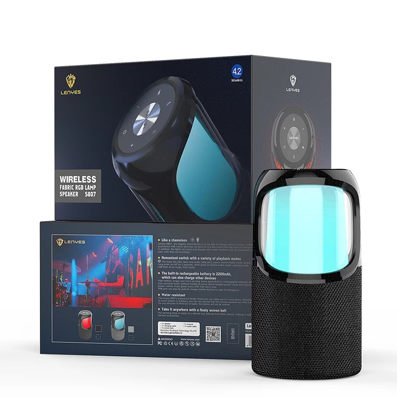 Speaker Bluetooth Original Lenyes Smart LED RGB Waterproof S807