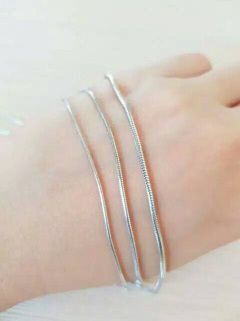 KALUNG TITANIUM PRIA SILVER MODEL BULAT 45 /50/60 CM  BAGUS