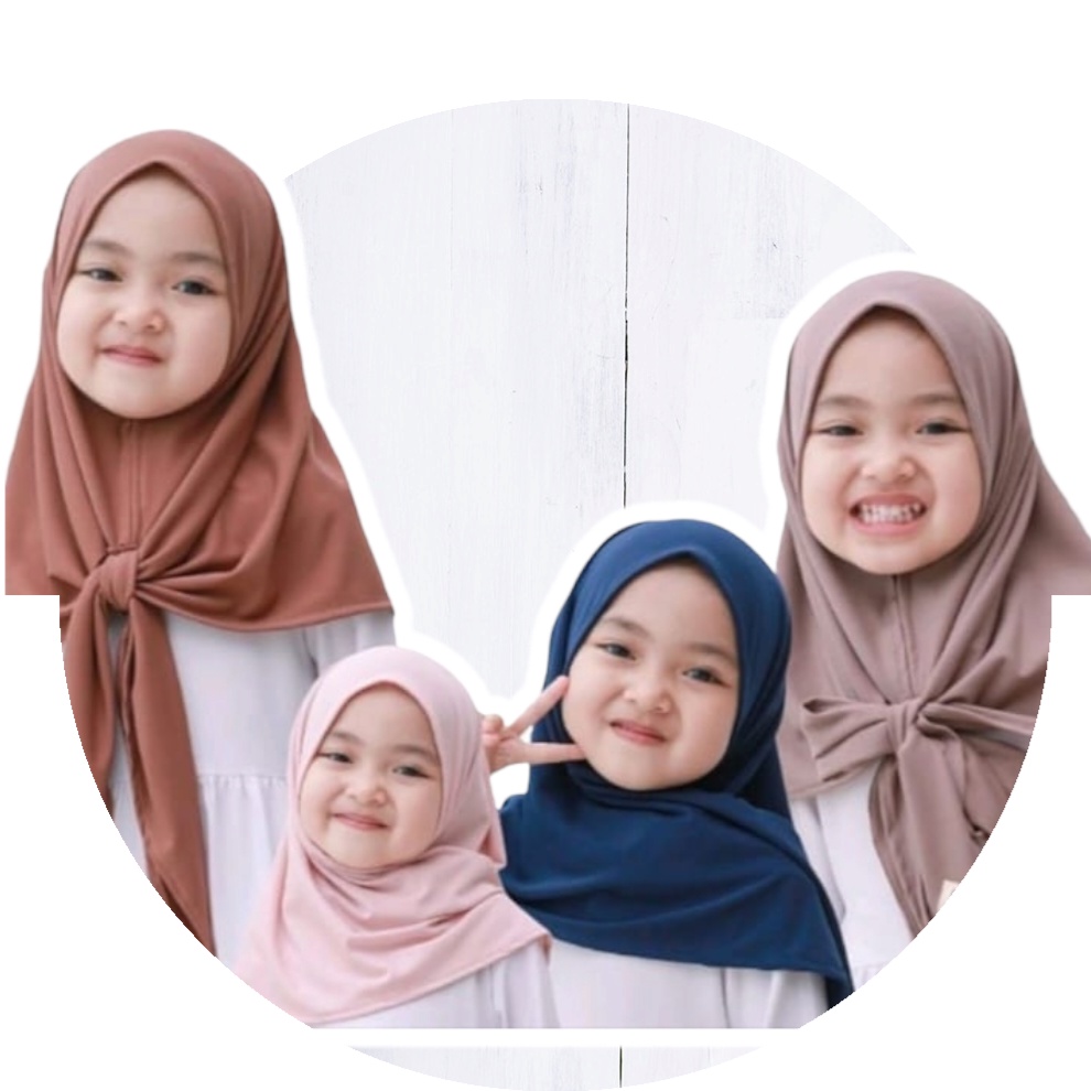 Jilbab / Hijab Segitiga Instan Anak / hijab Instan / Segitiga Instan anak Jersey &amp; diamond crepe / Hijab Anak Murah