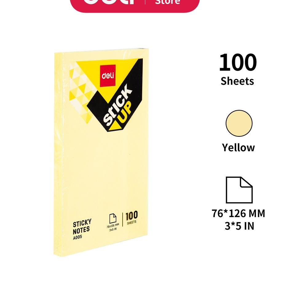 

[Terkece Se-RI] Deli Memo Tempel Sticky Notes 3"x 2" 100sheets Warna Kuning dan Pastel, Tahan Lama