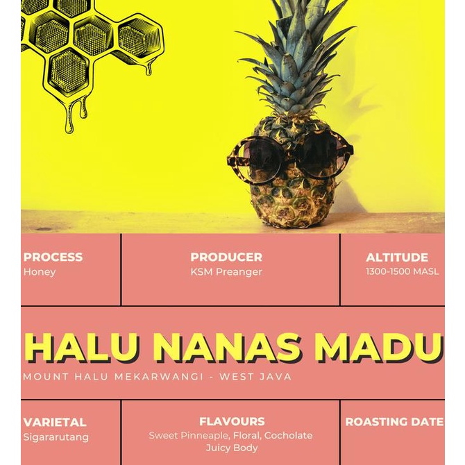 

[ COD ] Halu Nanas Madu ( Single Origin Coffee Arabica ) HEMAT Kode 308
