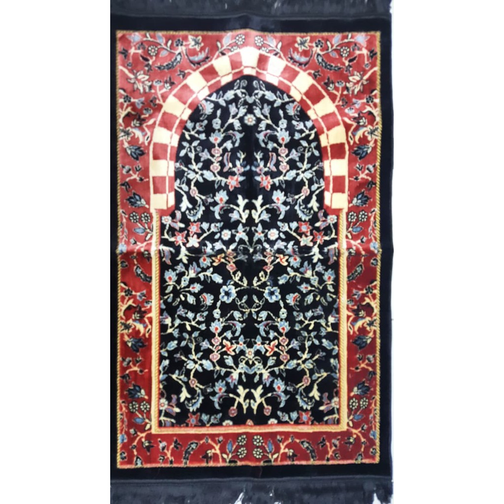 Sajadah Yakar Karpet Wangi Motif Rawdah Terbaru - Hitam Diskon