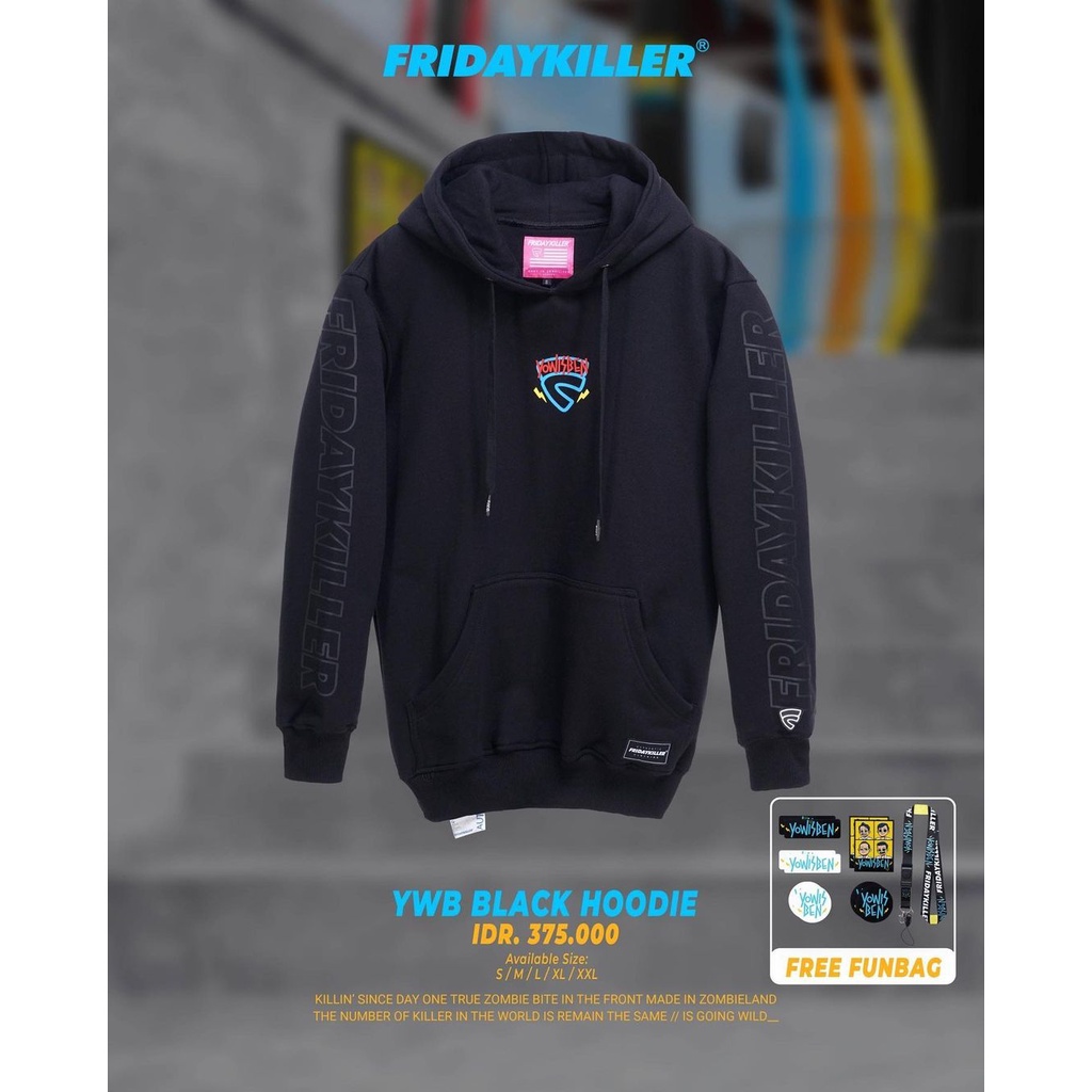 HOODIE FRIDAYKILLER X YOWISBEN  YWB  BLACK
