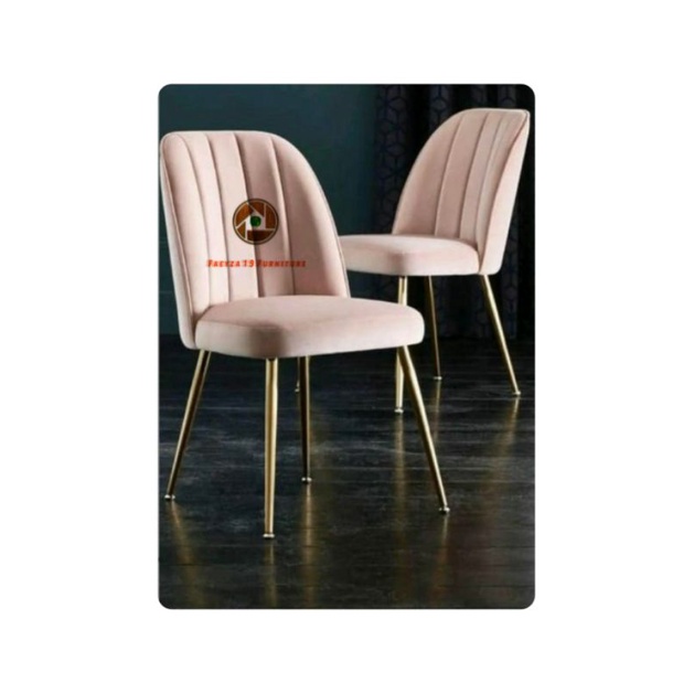 Kursi makan kaki besi gold