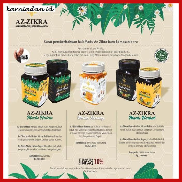 

MADU-MINUMAN- TERBARU !! MADU AZ ZIKRA HUTAN SUPER ASLI MURNI AZZIKRA KEMASAN BARU - HUTAN SUPER