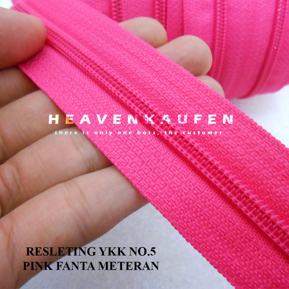 Resleting Pink Fanta YKK No 5 Meteran Murah