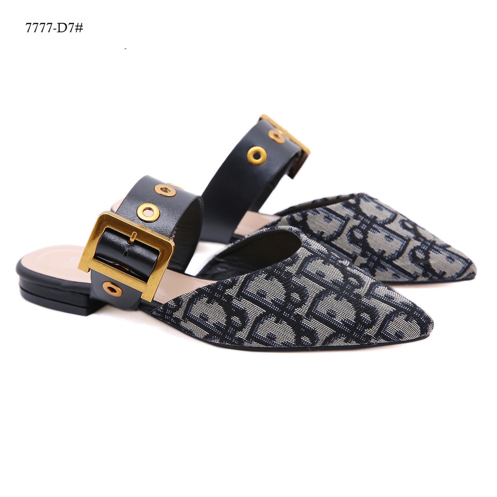 Canvas Mules in Black #7777-D7