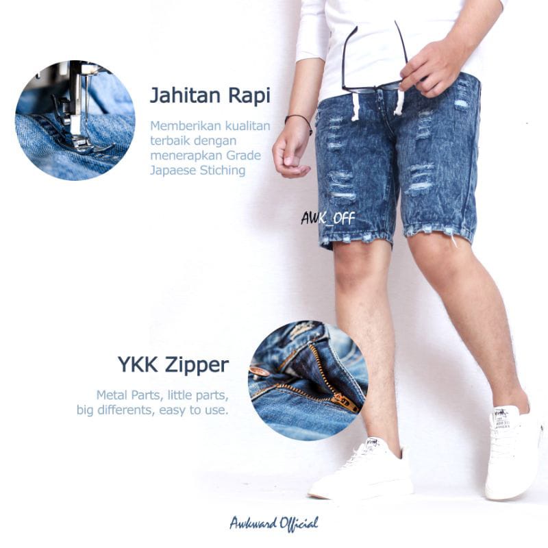 Celana Jeans Pendek Robek / Ripped jeans shortpants