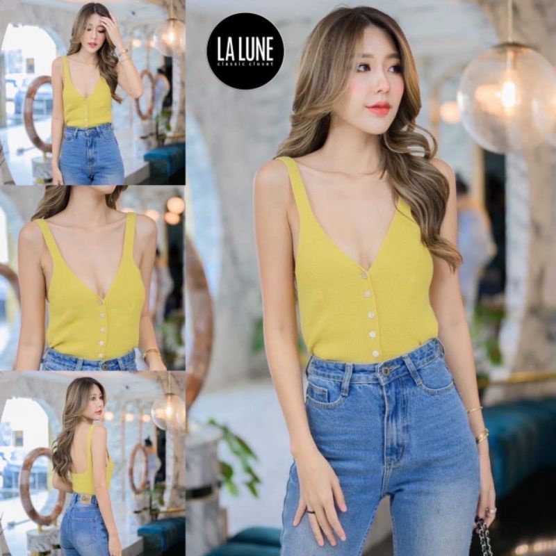 TANKTOP LALUNE BUTTON 100% ORIGINAL IMPORT BANGKOK