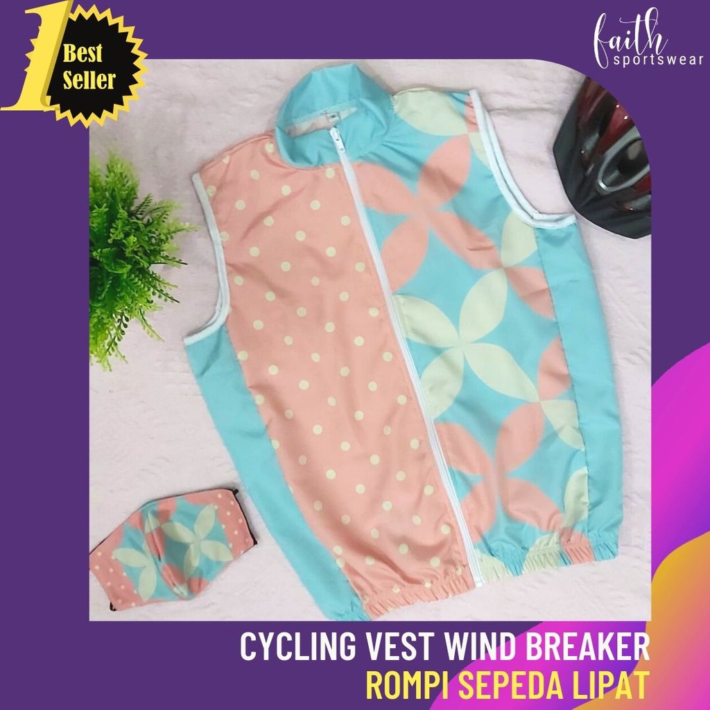 ROMPI OLAH RAGA/ ROMPI SEPEDA Wanita Cycling Vest PASTEL PINK BLUE