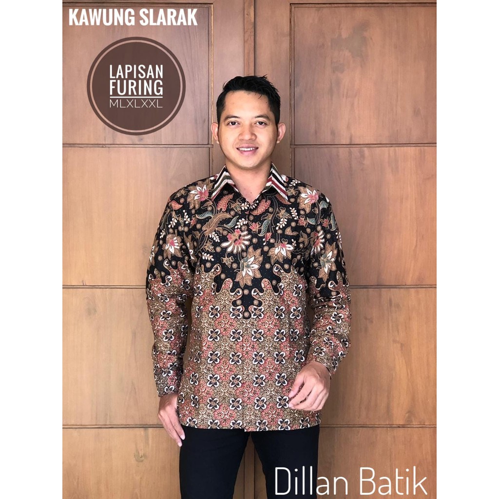 KAWUNG SLARAK DILLAN KEMEJA BAJU BATIK PRIA SOLO LENGAN PANJANG PENDEK LAPIS FURING ATASAN BATIK PREMIUM MODERN KATUN HALUS PARANG KUSUMA ELANG GOLD GARUDA PANCASILA GODONG SIMBARAN GURDO WISESO JANUR ATMAJA JAYA YUDA KAWUNG AGENG KAWUNG GURDO KAWUNG BIMA