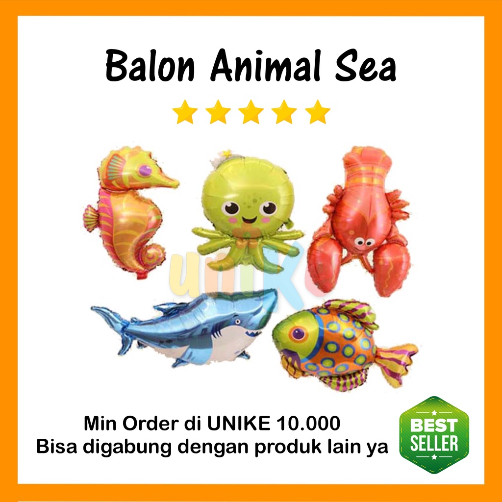 BALON FOIL bentuk Animal Sea perlengkapan pesta dekorasi ulang tahun anak murah pernak pernik ultah