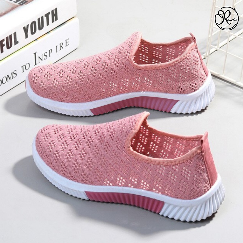 Sepatu Sneakers Slip On Wanita Sepatu Running Cewek Unisex - 2202