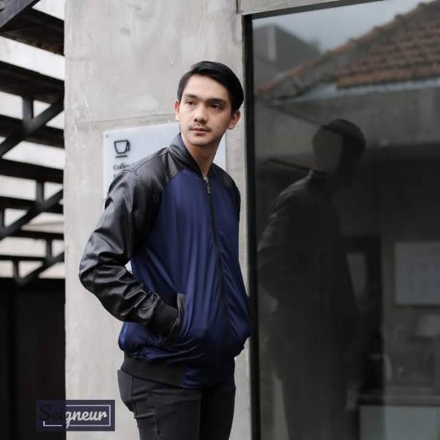 Jaket Pria Kulit Kombinasi Original Seigneur