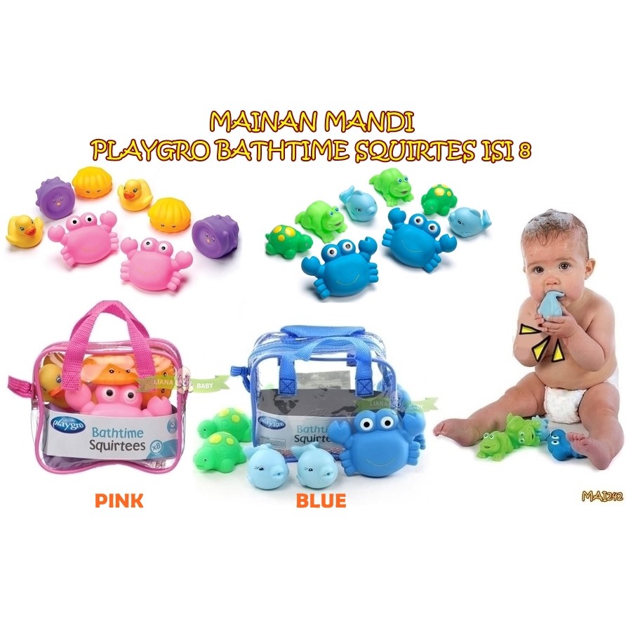 MAI242 MAINAN MANDI PLAYGRO BATHTIME SQUIRTES ISI 8