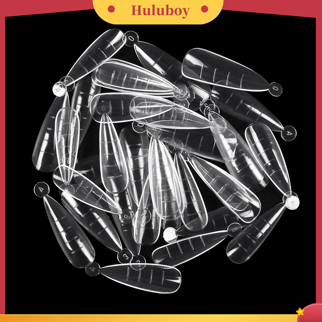 Huluboy Huluboy♡ 500pcs / Box Kuku Palsu Extension Bentuk Hati Transparan Seamless Untuk Manicure