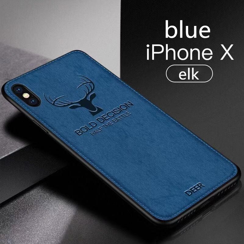 Casing Belakang Bahan TPU Tekstur Kepala Rusa untuk iPhone 6 / 7 / 8 / X