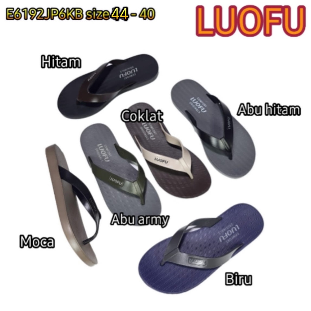 LUOFU ORIGINAL jelly sandal karet empuk murah jepit pria sendal cowok import E6192JP6KB