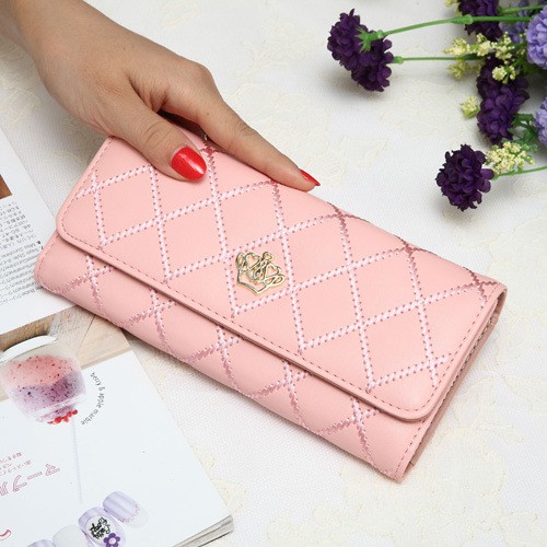 Dompet Cewe Panjang Crown Korea Fashion Korean Style Women Wanita Long Wallet