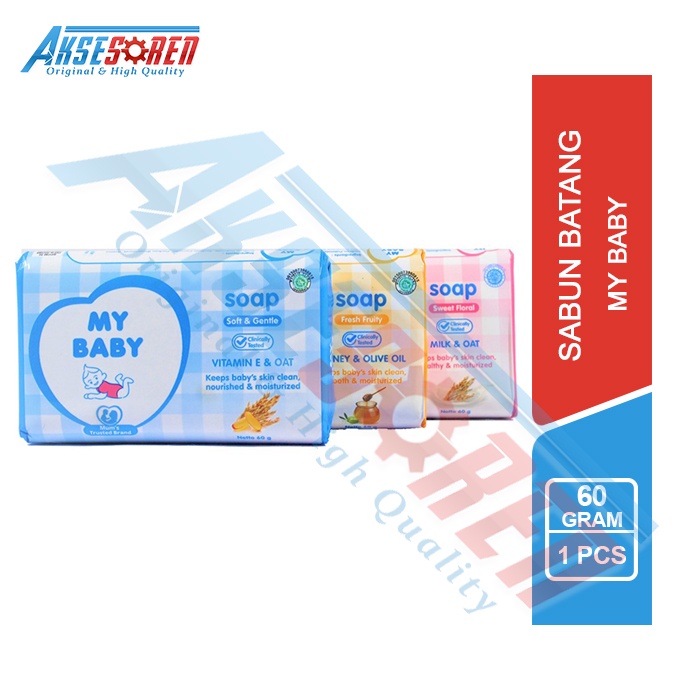 Sabun Mandi Bayi My Baby [60 gr/1 Pcs] / Sabun Batang MyBaby/ Bukan Sabun Cair / Sabun Badan Anak / 