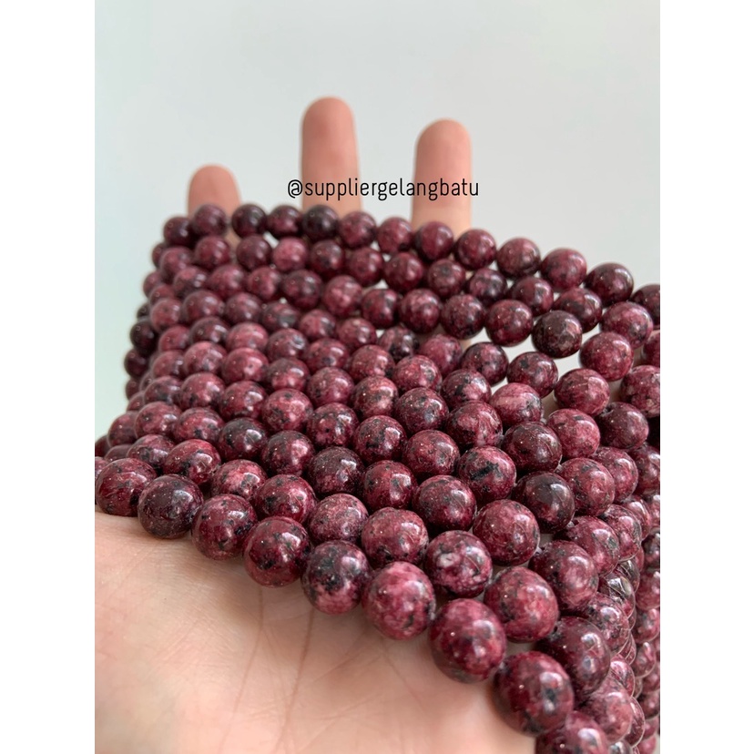 batu 10mm RED RHODONITE CHALCEDONY akik merah bacan rangkai aksesoris