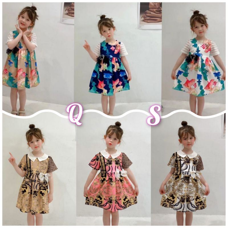 DRESS LV VERSAC ANAK IMPORT PREMIUM (1-7T)
