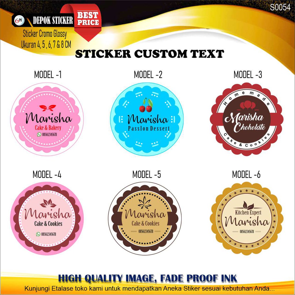 

Stiker Label produk makanan kue cake