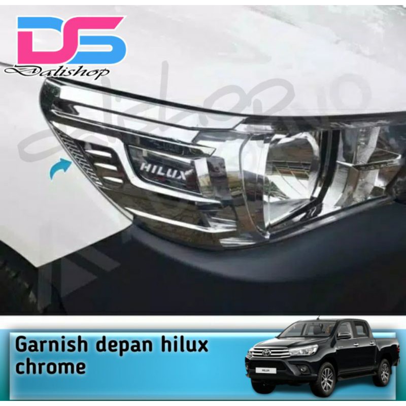 Toyota All New Hilux Head Lamp Garnish Sporty Chrome / Aksesoris Hilux