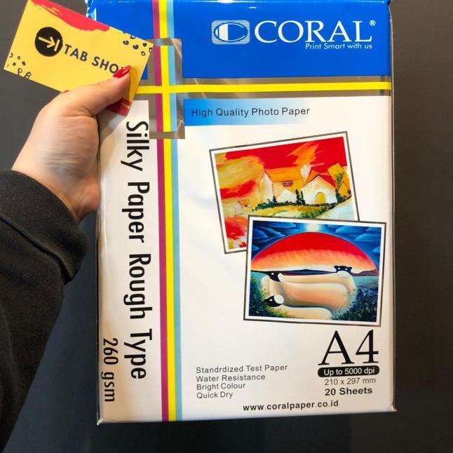 

☀ CORAL SILKY PAPER ROUGH TYPE A4 260 GSM 20 SHEETS ♜