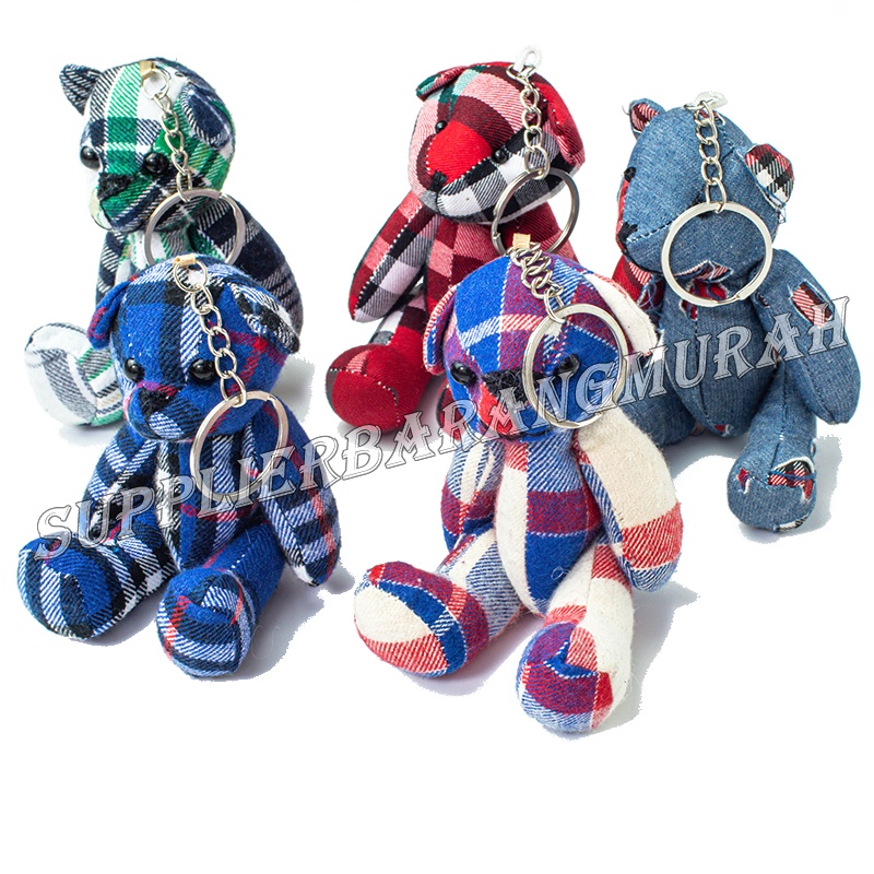 Gantungan Kunci Bear Kain dan Jeans FS1275