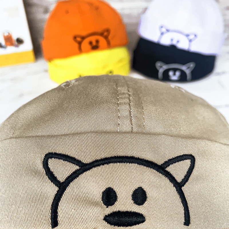Jocoproduction - Topi Fashion Peci Anak Bayi Laki-laki & Perempuan Motif Bordir Bear Unisex-5