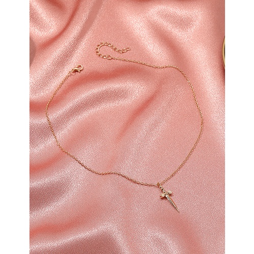 LRC Kalung Fashion Color Cross Sword Necklace V42772
