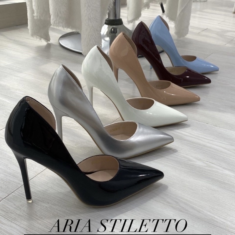 Aria Stiletto in 10cm (glossy) READY BIGTREE HEELS