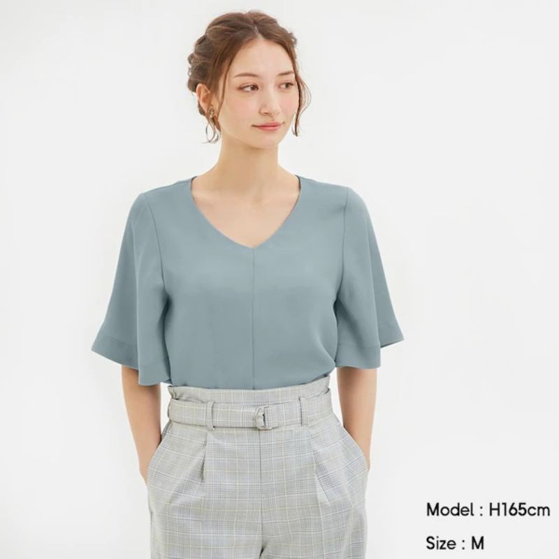 UNIQLO GU Flare Sleves Blouse Wanita Branded Original