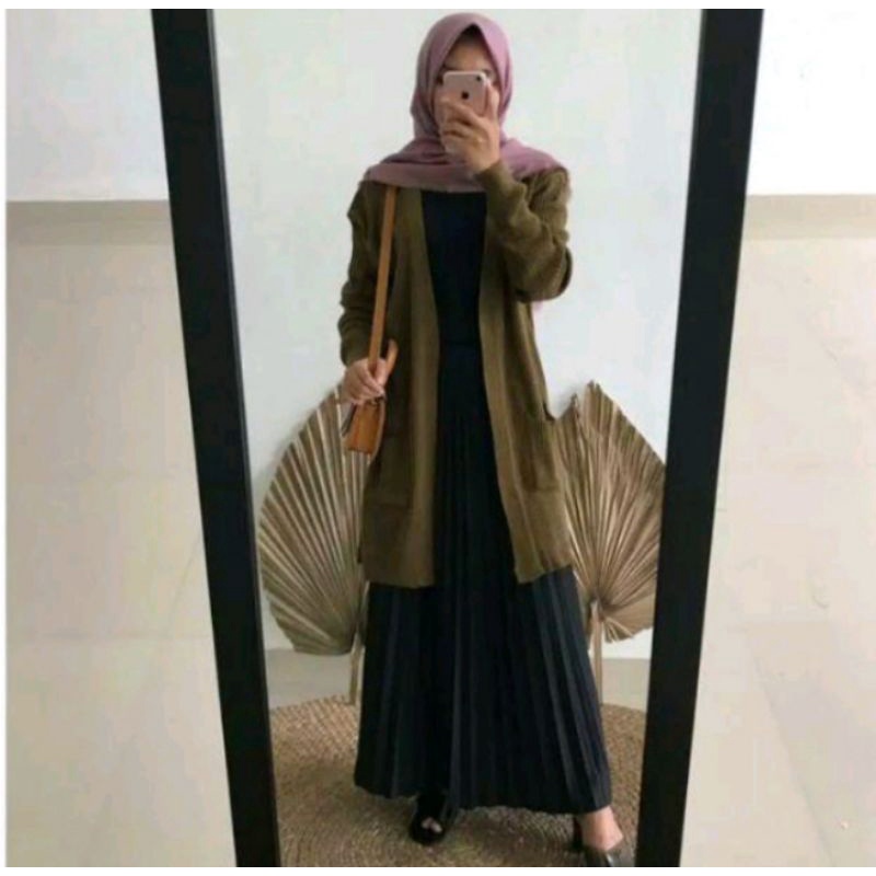 Long cardy BELLE OVERSIZE sweater rajut halus