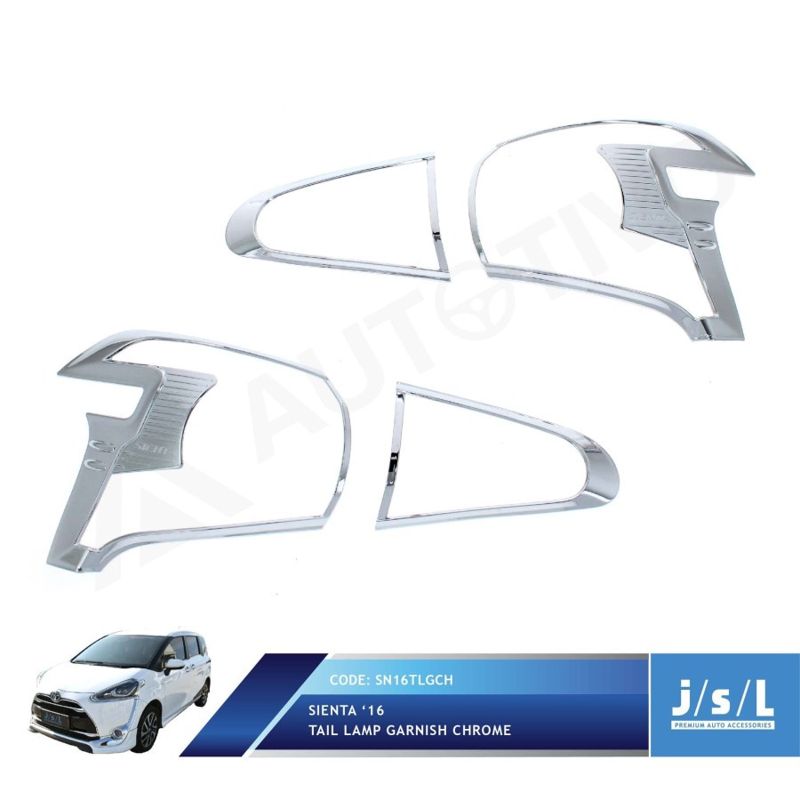 Garnish Lampu Belakang/Tail Lamp Garnish Chrome Toyoya Sienta