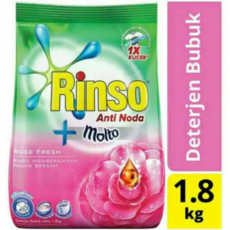 

TERMURAH!! RINSO DETERJEN BUBUK ANTI NODA + MOLTO 1,8 KG