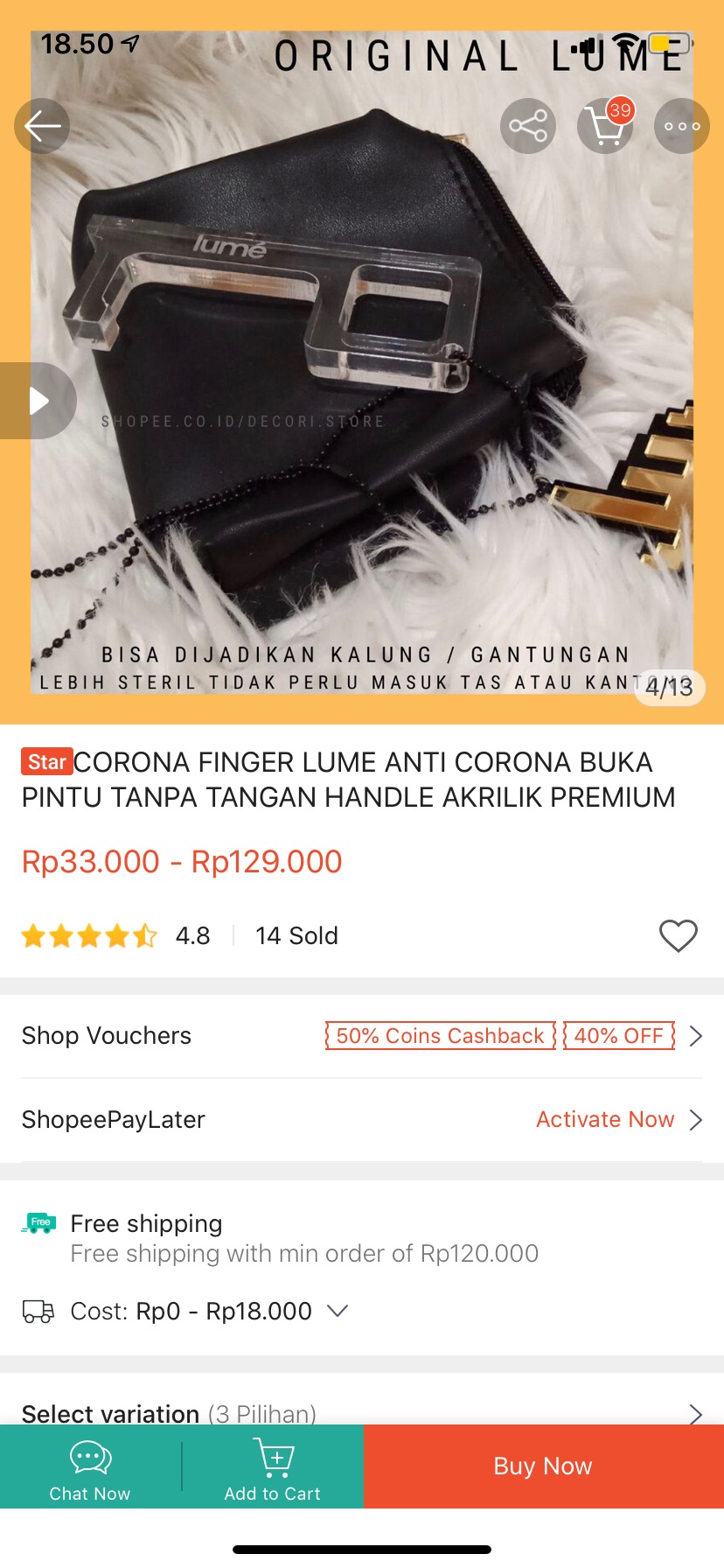Corona Finger Lume Anti Corona Buka Pintu Tanpa Tangan Handle Akrilik Premium