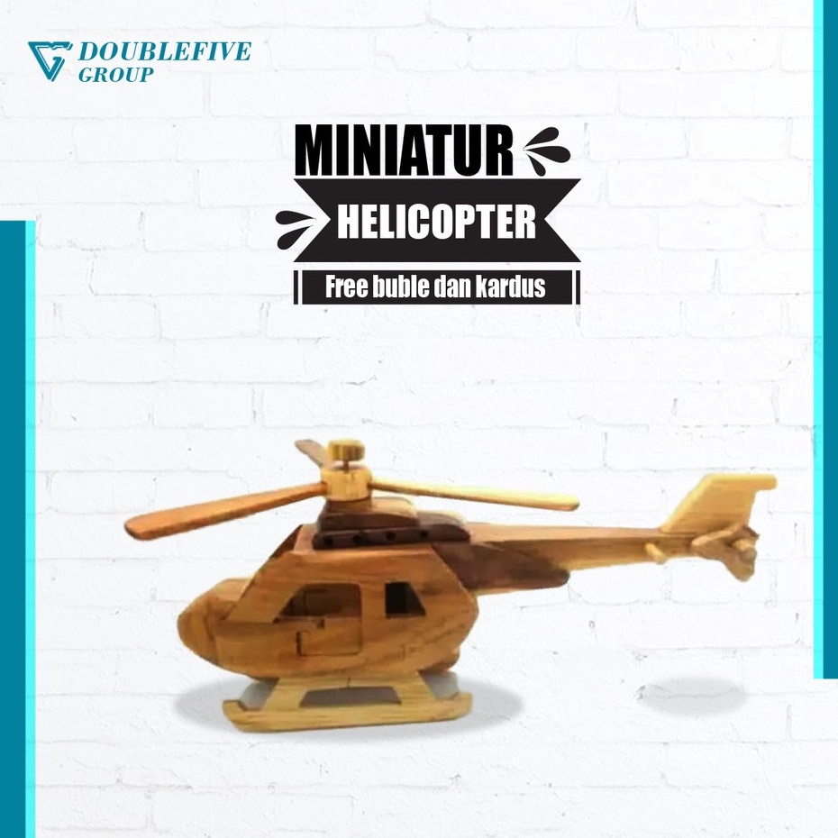 BAYAR DITEMPAT ( COD ) Handmade Miniature HELIKOPTER Kayu Aksen Dekorative