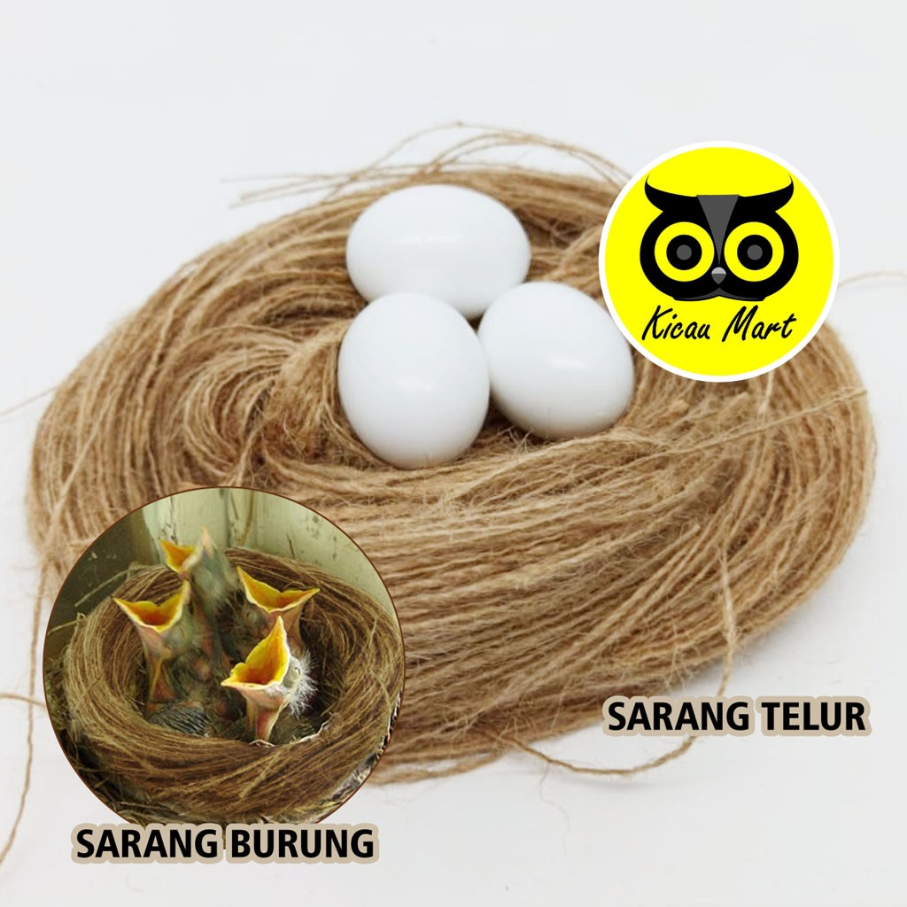 SARANG BERTELUR BURUNG KENARI TALI RAMI SERAT GONI SOUVENIR UNDANGAN TEMPAT TIDUR SUGAR GLIDER SRGONI