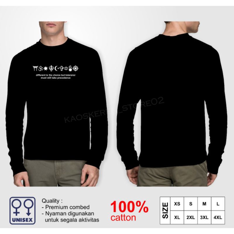 kaos pluralisme T-shirt baju pluralisme kaos pira baju distro lengan panjang