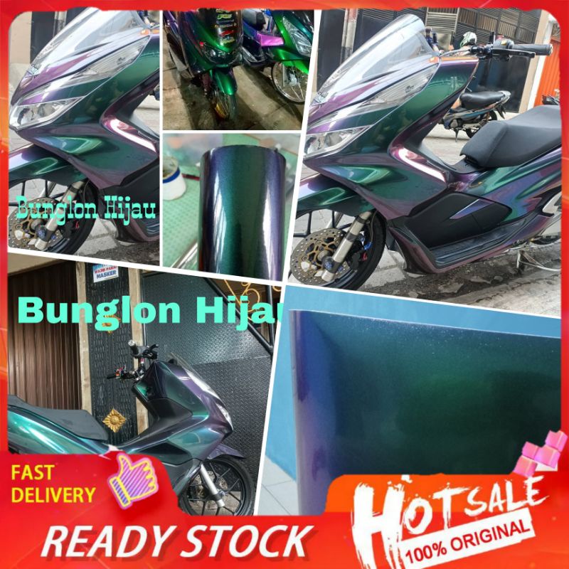 Stiker Skotlet Bunglon Hijau Skotlet Bunglon Glossy Doff Premium Lbr45cm