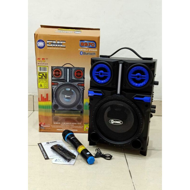 GMC 897Q/897P Speaker Portable Ampli Meeting BLUETOOTH - 6,5 inch Free mic