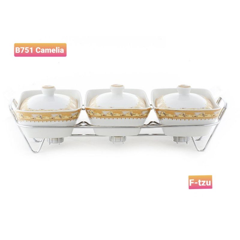 Alat saji dengan rak B751 motif Camelia merek Vicenza