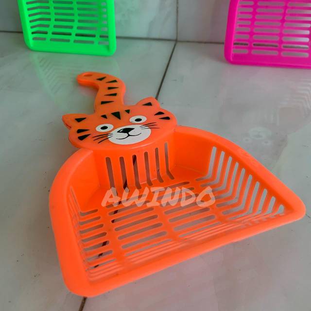 SEROKAN PASIR KUCING MOTIF 4 - Sekop Skop Pasir Kotoran Kucing Anjing Kelinci Cat Litter Scoop